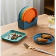 thumbnail image 3 of 6pcs Appetizer Plates Dessert Salad Fruit Hold Plates With Stora Rack, 3 of 3