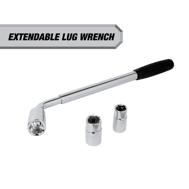Hyper Tough Heavy Duty Extendable Lug Wrench, 15 to 22-inch Tire Iron, Chrome