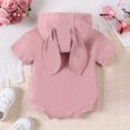 thumbnail image 7 of Easter Outfit Girl Baby Boys Girls Long Sleeve Solid Easter Rabbit Ear Romper Kids Jumpsuit Boys Easter Shirt Red 18 Months-24 Months, 7 of 7