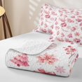 thumbnail image 4 of Erosebridal Xmas Tree Ornament Quilt Full, Christmas Gift Full Bedspread Sets, White Pink, 3pcs, 1 Coverlet and 2 Pillowcases, 4 of 7