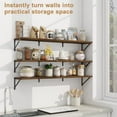 thumbnail image 5 of Extra Long Floating Wall Shelves, 48 x 8 Inches, Set of 3 Large Wood Floating Bookshelves with Metal Brackets for Storage & Display (Walnut), 5 of 7
