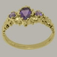 thumbnail image 3 of LBG British Made 10k Yellow Gold Natural Amethyst Womens Statement Ring - 33 size options - Size 9.25, 3 of 9