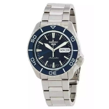 Seiko 5 Sports Automatic Blue Dial Silver Steel Strap Watch for Men - SRPK97K1
