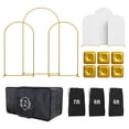 thumbnail image 1 of Soporte para telón de fondo Gravity Goods Metal Arch con 3 marcos dorados, 1 of 8