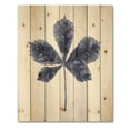 thumbnail image 3 of Designart 'Navy Blue Chestnut Leaf On White' Traditional Print on Natural Pine Wood, 3 of 5