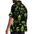 thumbnail image 3 of Alien Men's Short Sleeve Hawaiian Beach Shirts, Casual Printed Button Down Spread Collar Tops, Summer Unisex Style, 3 of 6