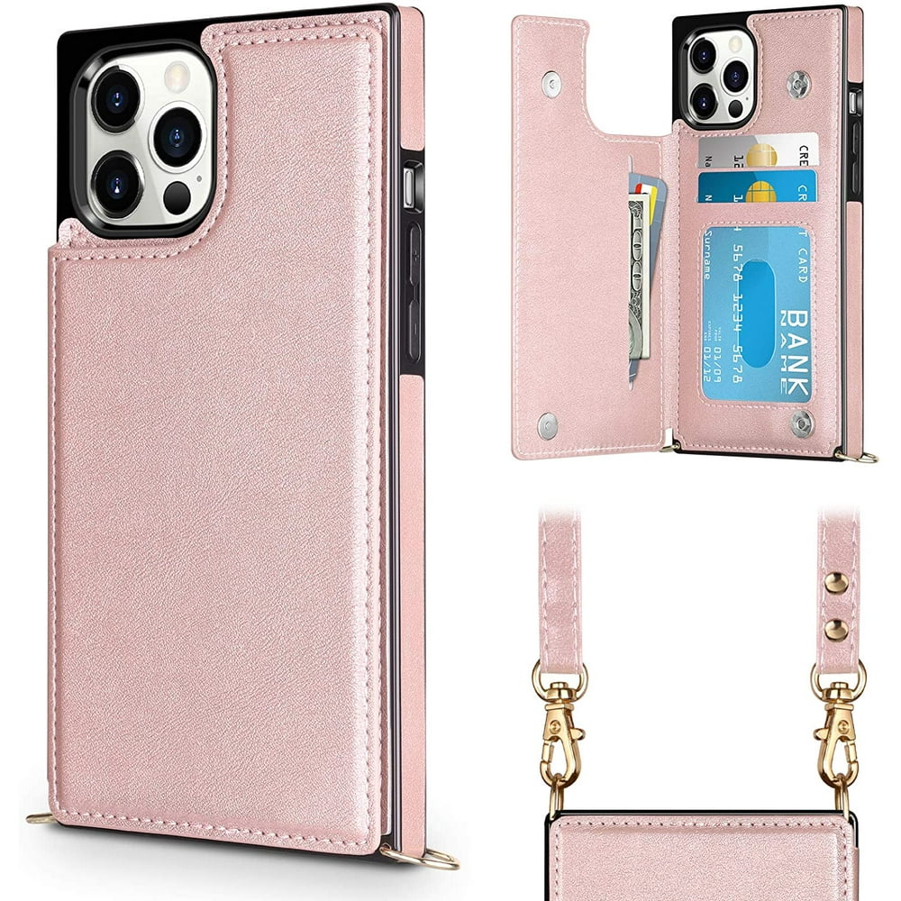 Compatible with iPhone 12 Case Wallet 12 Pro 5G Card Holder Lanyard ...