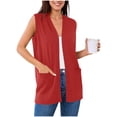 thumbnail image 6 of Lightweight Cardigan for Women Casual Open Front Sleeveless Cardigans with Pockets Beach Cover Up, 6 of 9