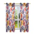 thumbnail image 7 of Yayeee Window Curtains Light Filtering 63"x52" Grommet Panel Pair Home Living Room Decor, Colorful Flowers Pattern, 7 of 7