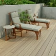 thumbnail image 3 of Jordan Manufacturing 72" x 22" McHusk Stone Grey Crosshatch Rectangular Outdoor Chaise Lounge Cushion with Ties and Hanger Loop, 3 of 13