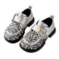 thumbnail image 3 of LYHao Girls Fashion Glitter Ballet Soft Sole Party Shoes For Toddler Kids Casual Performance ,Girls Boots Sizes 12.5 Silver(6-7 Years), 3 of 6