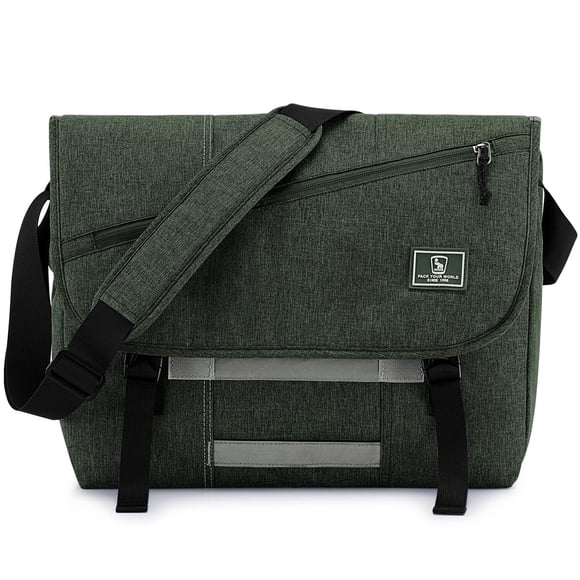 Bandolera OIWAS para ordenador portátil de 15,6 pulgadas para hombre y mujer, color verde oscuro