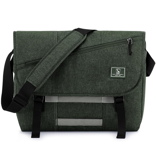 Bandolera OIWAS para ordenador portátil de 15,6 pulgadas para hombre y mujer, color verde oscuro