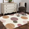 thumbnail image 3 of Area Rugs 2.7'x5', Abstract Geometric Carpet for Living Room Bedroom Dining Room, Farmhouse Vintage Polka Dot Red Brown Throw Kitchen Rugs Non Slip Washable Rectangle Indoor Outdoor Rugs, 3 of 8