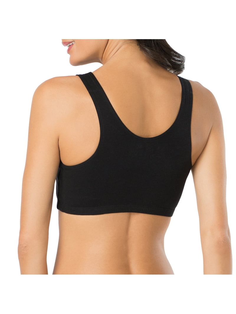 Fruit of the Loom Women's Tank Style Cotton Sports Bra, 3-Pack