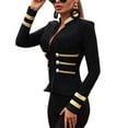 thumbnail image 3 of Womens Button Slim Zipper Bomber Jacket Coat Casual Overcoat Outerwear, 3 of 6