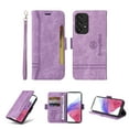 thumbnail image 1 of for Samsung Galaxy A53 5G Flip Case, Slide Card Pocket Premium PU Leather Folio Flip with Design Card Slots Wrist Strap Shockproof Kickstand Magnetic Protective Cover for Samsung A53 5G, Purple, 1 of 15