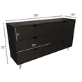 thumbnail image 5 of Falkk Furniture Modern Double Dresser for Bedroom – Wide Chest of Drawers – Black, 5 of 5