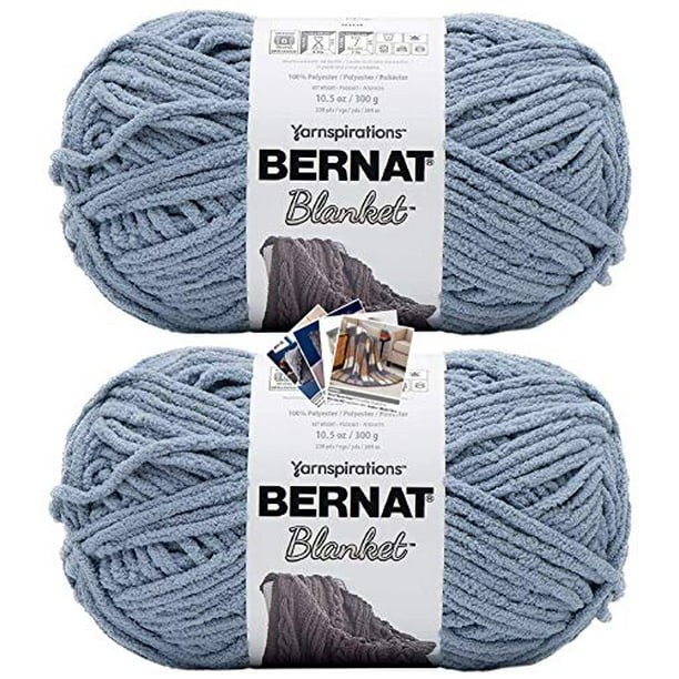 Bernat Blanket Yarn Big Ball 10 5 Oz 2 Pack With Pattern Cards In Color Gray Blue Com - Bernat Home Decor Yarn Projects