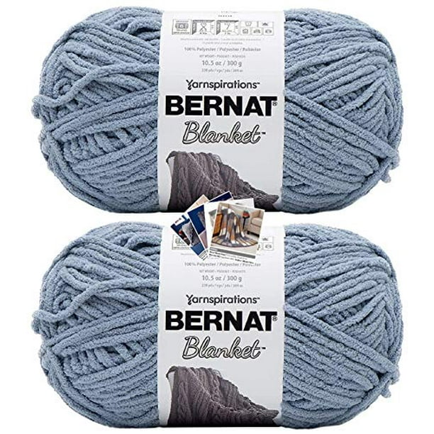 Bernat Blanket Yarn Big Ball 10 5 Oz 2 Pack With Pattern Cards In Color Gray Blue Com - Bernat Home Decor Yarn Projects Bernat Blanket Yarn Big Ball 10 5 Oz 2 Pack With Pattern Cards In Color Gray Blue Com - Bernat Home Decor Yarn Projects