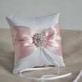 thumbnail image 2 of Bow Satin Wedding Ring Bearer Rhinestone Pillow Cushion Wedding Ring Pillow 10*10cm, 2 of 9
