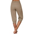 thumbnail image 3 of Womens Loose Drawstring Knee-length Pants Lounge Capri Yoga Joggers Pants with Pockets, 3 of 5