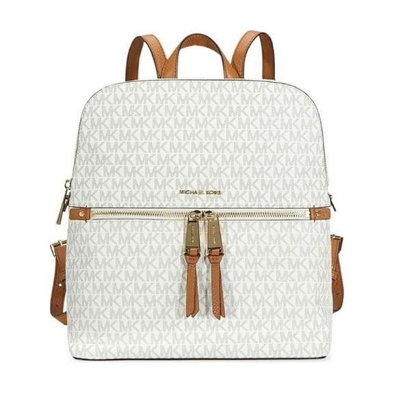 Women's Medium Rhea Signature Leather Backpack - Vanilla