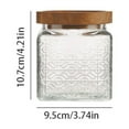 thumbnail image 3 of 1/3 Can 260 To 2200 Milliliters Sealed Glass With Wooden Lid Embossed Glass Can/ Vintage Embossed Sealed Glass Jar D, 3 of 9