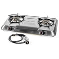 thumbnail image 1 of XtremepowerUS Propane Gas Range Stove 2 Burner Stainless Steel Cooktop Auto Ignition Camping High Pressure, 1 of 7