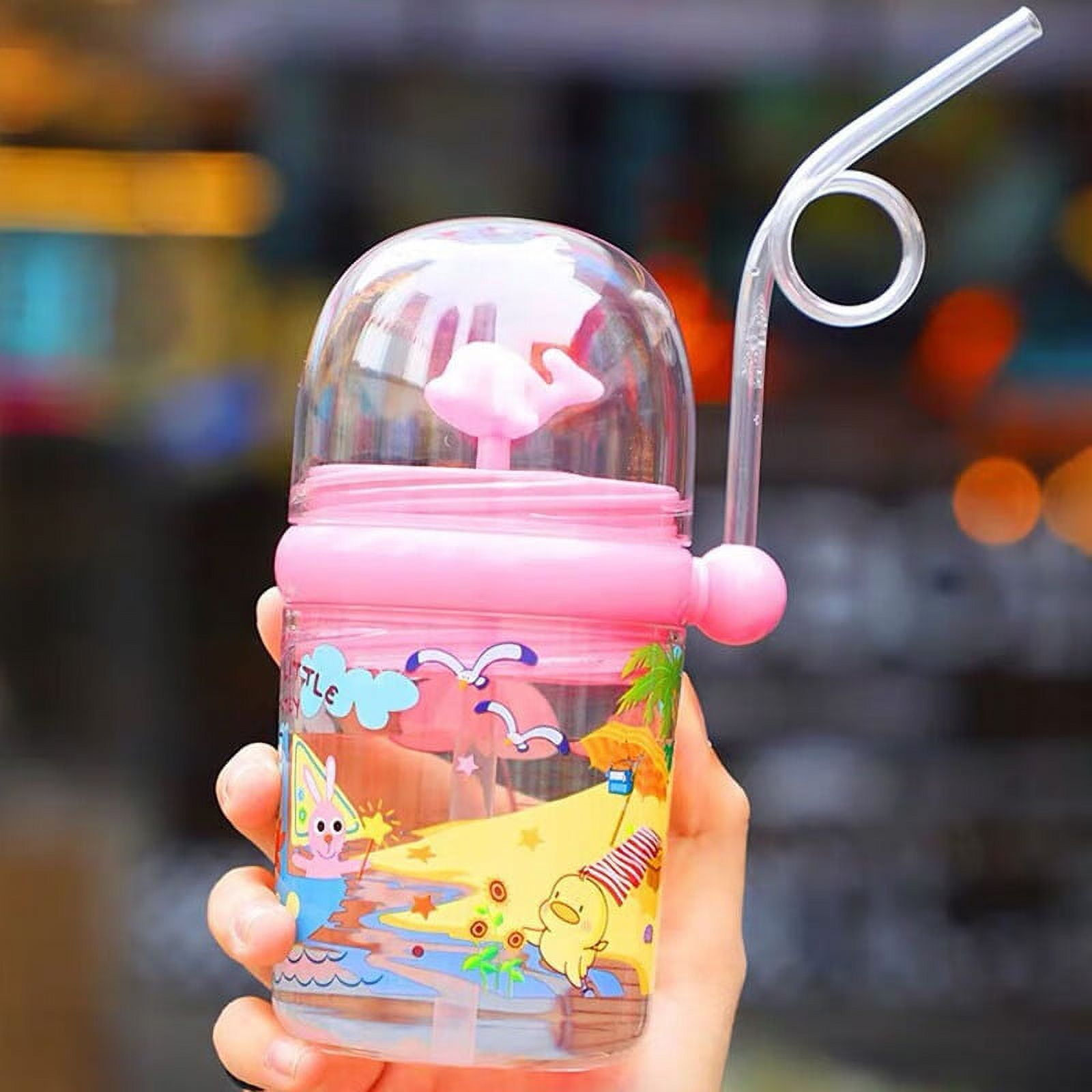 Ycolew Baby Drinking Cup with Straw Water Whale Spray sippy Cup Portable Toddler  Cups Summer Water Cup Green 