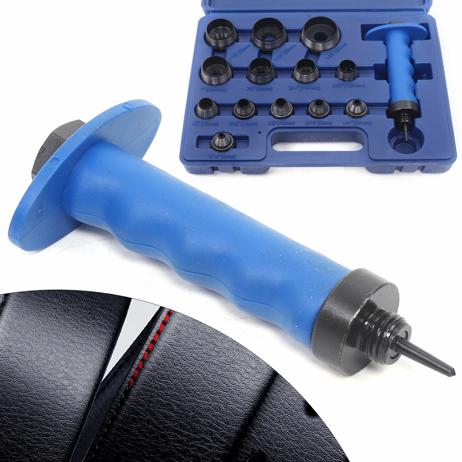 Hollow Punch Hole Punch Set Gasket Punch Set 3/16?? to 1-3/8?? Inch (5-35mm) for Furniture, Clothing