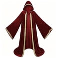 thumbnail image 2 of SAWOBUUN Velvet Wizard Robe with Hood and Sleeves Men Women, Halloween Vampire Witch Wizard Cloak Renaissance Medieval Cape, 2 of 7