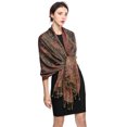 thumbnail image 4 of Pashmina Scarf Rave Women Scarves Luxury Paisley Shawl with Fringe Reversible Large Blanket Wrap 78.5" X27.5"(Olive Green), 4 of 9