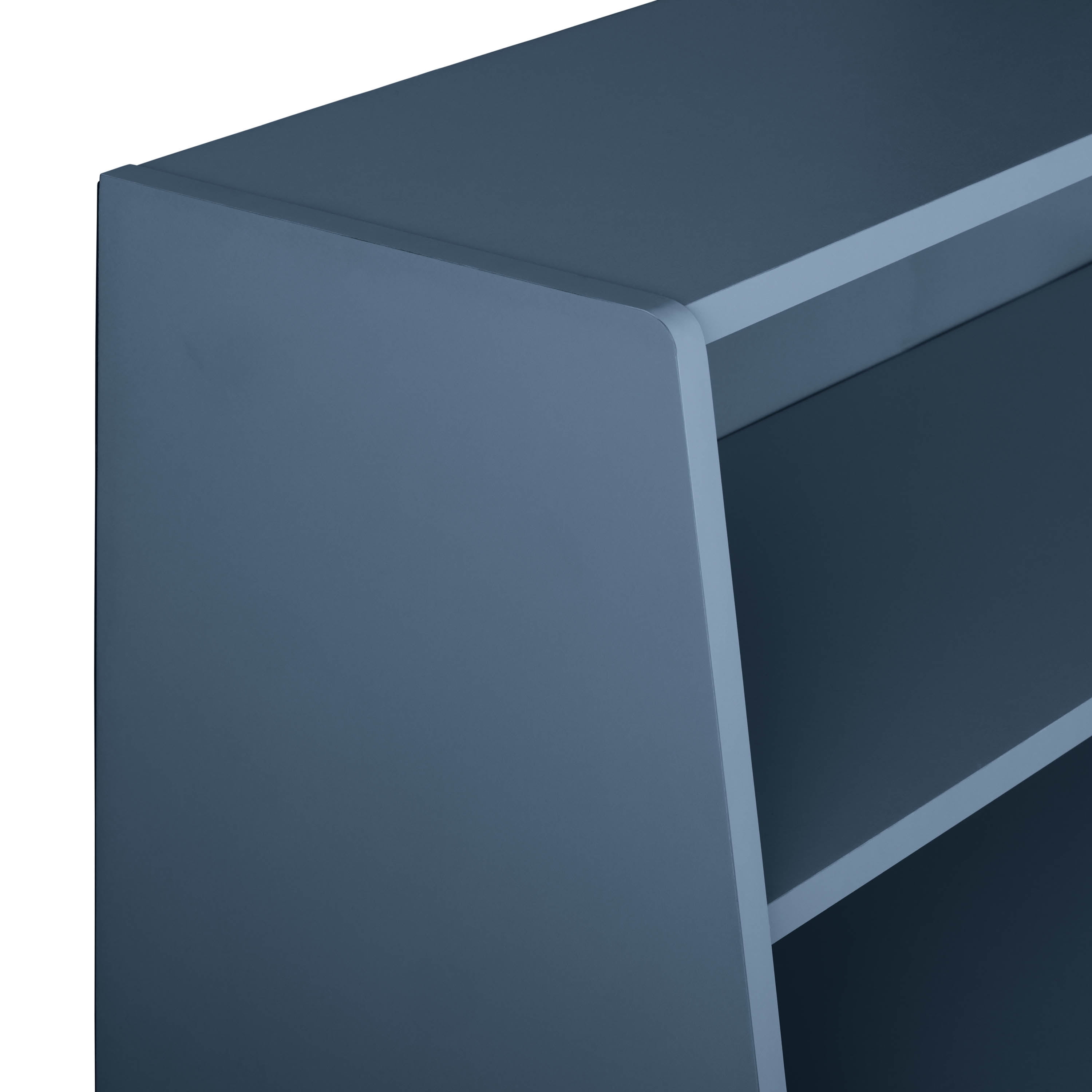 Your Zone Kids Bin Storage and Two Shelf Bookcase, Orion Blue
