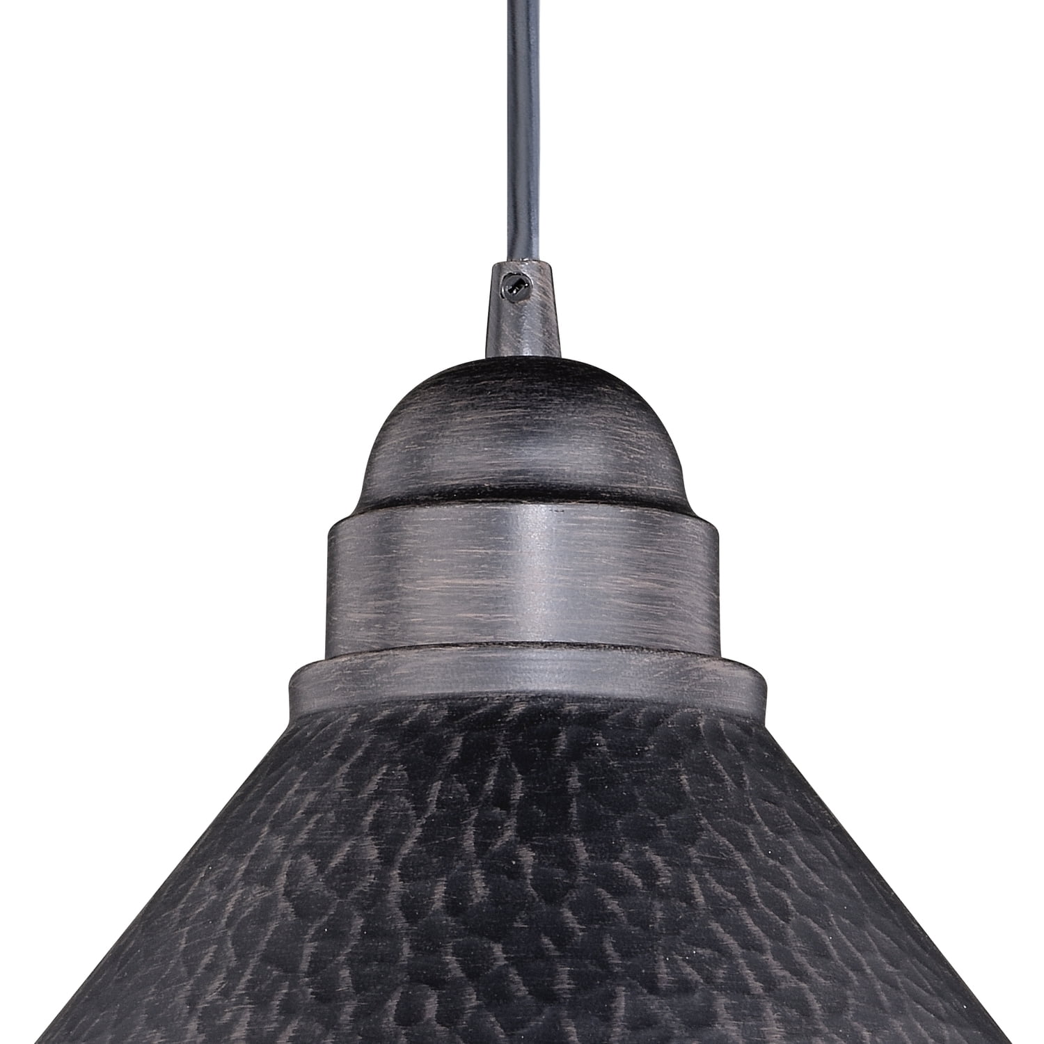 Farmhouse Pendant Light - 1-Light Barn Dome Fixture - Indoor Outdoor Ceiling Light - Aged Black Finish