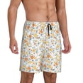 thumbnail image 2 of Balery Floral1 Pantalones cortos de pijama de punto de algodón para hombre con cinturilla y bolsillos-XX-Large, 2 of 6
