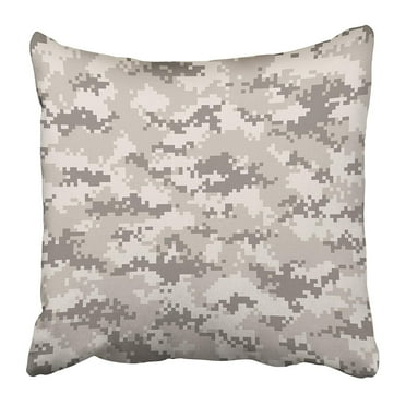 CMFUN Brown Digital Modern Trendy Camo Pattern Green Camouflage Pixel Baffle Painting Pillow Case Cushion Cover 20x20 inch