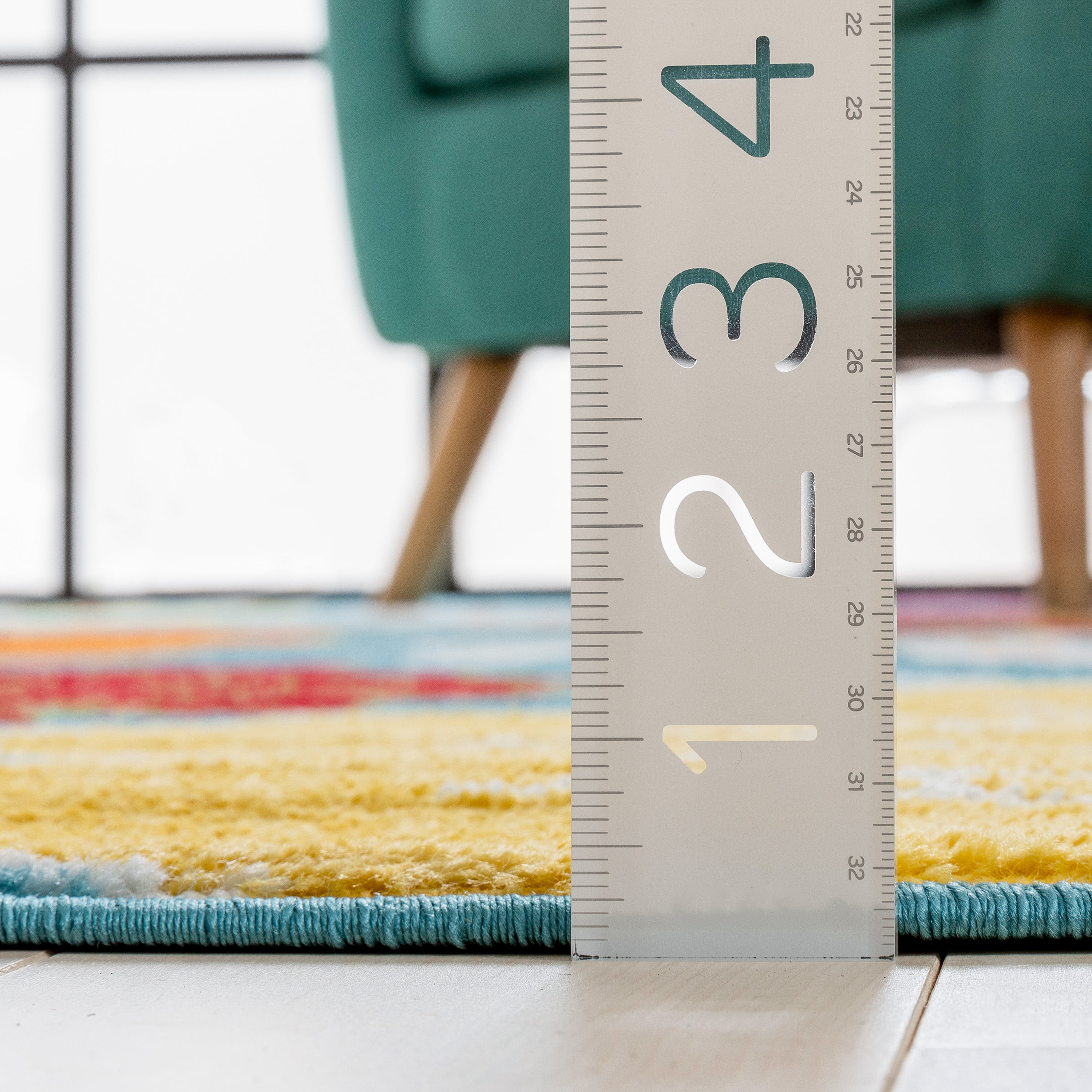 Well Woven StarBright Daisy Flowers Modern Floral Blue 5' x 7' Area Rug