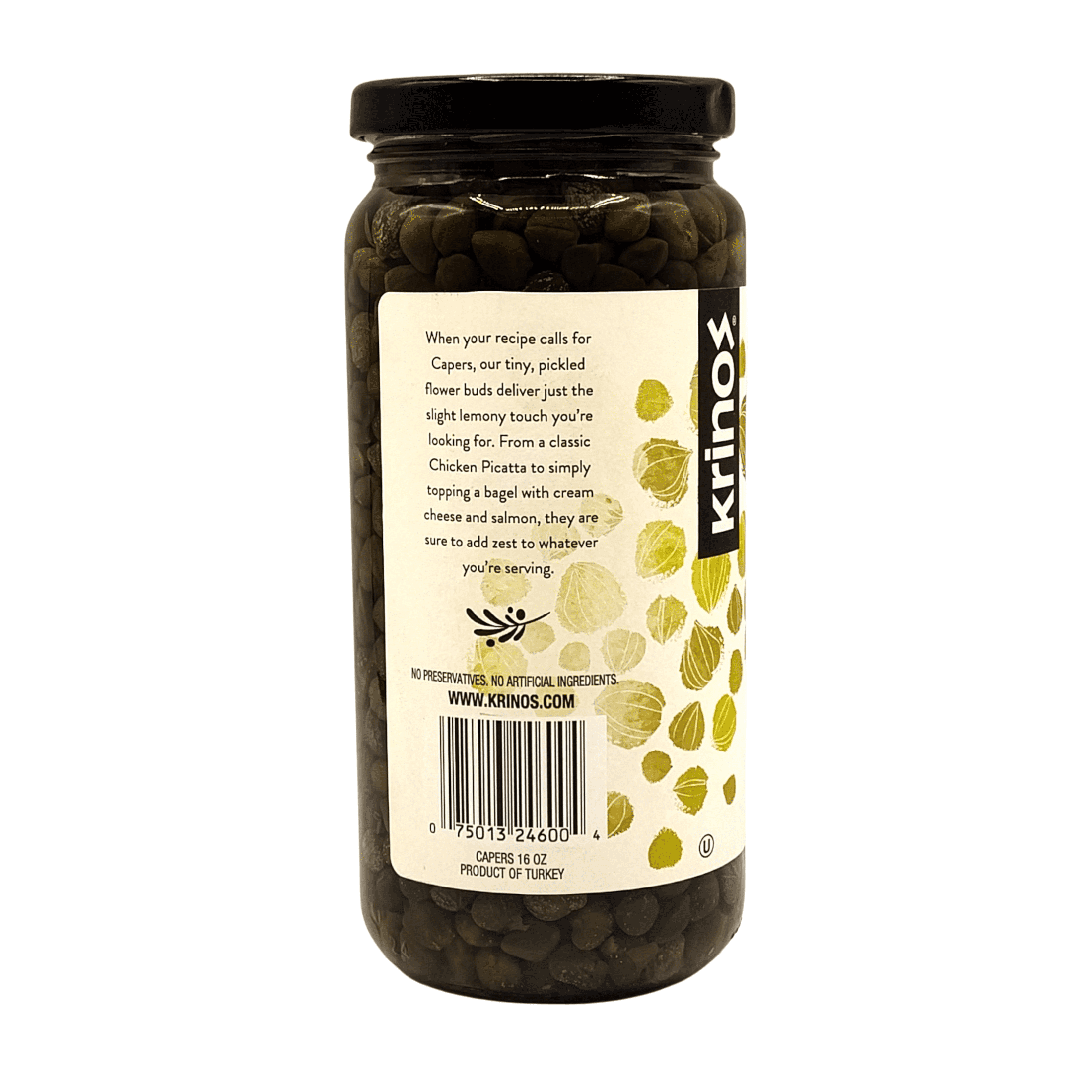 (12 pack) Krinos Greek Capers in Brine Jar 16oz