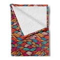 thumbnail image 2 of Colorful Soft Flannel Fleece Blanket, Abstract Funky Art Pattern with Waves in Warm Colors Striped Continuing Elements, Cozy Plush for Indoor and Outdoor Use, 50" x 70", Multicolor, by Ambesonne, 2 of 5