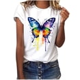 thumbnail image 2 of Homenesgenics Womens Tops Plus Size 4x 5x Short-Sleeve Printed Round-Neck Summer T-Shirts Casual Tee White L, 2 of 7
