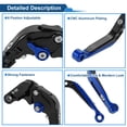 thumbnail image 4 of Palancas de freno y embrague cortas/largas ajustables para Aprilia RS660 2020-2025, 6 posiciones, mango negro con extremo azul, 1 par, 4 of 6