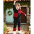 thumbnail image 5 of Kimi bear 12 Months Infant Baby Girl Outfit Set 18 Months Long Sleeves Color Block Top Jegging Pants 2pcs Clothing, 5 of 6