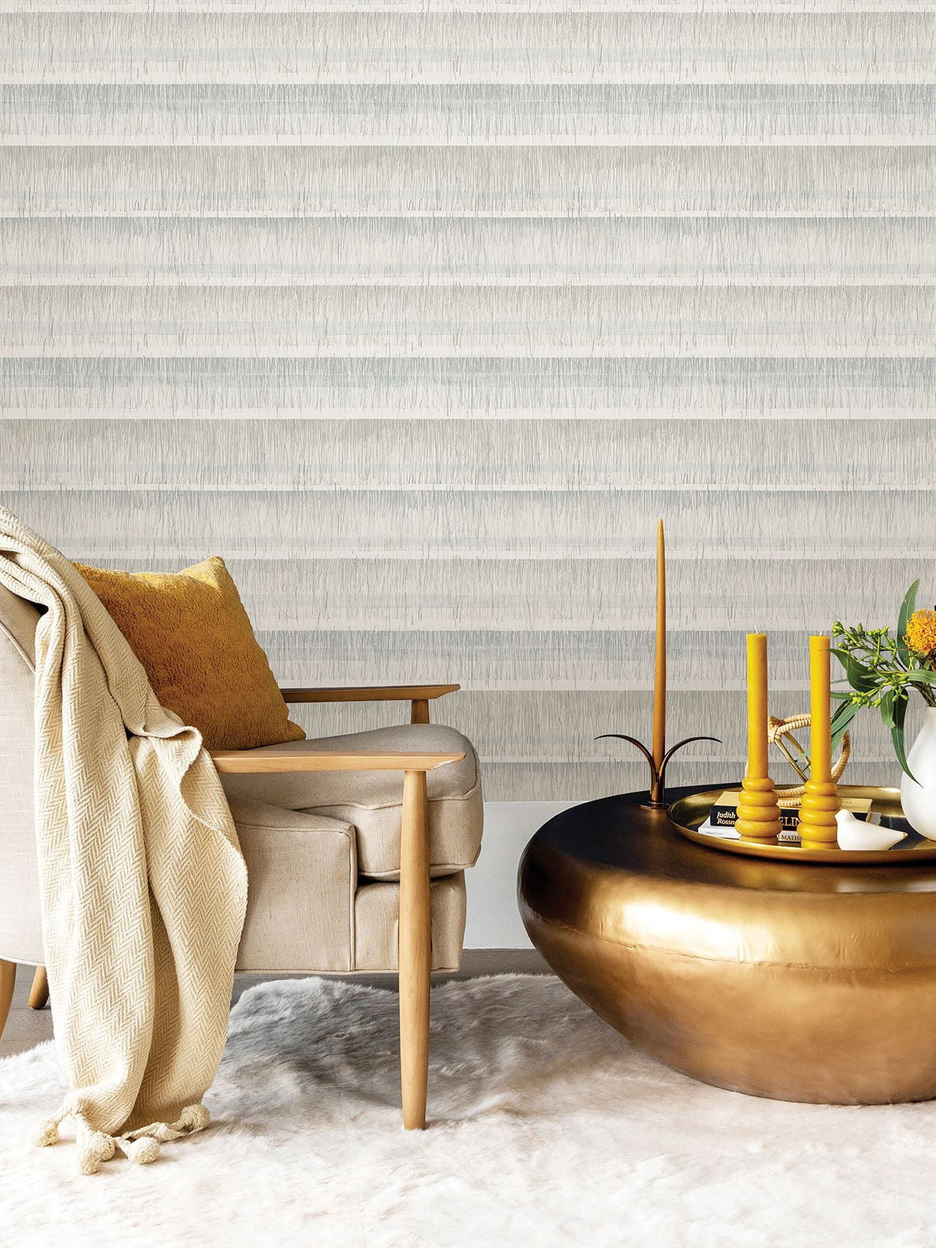 Nuwallpaper Grey Dhurrie Peel & Stick String Wallpaper