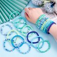 thumbnail image 3 of 1Box 24pcs 1Set Handmade Polymer Clay Heishi Surfer Stretch Bracelets Set with CCB Plastic Beaded Stackable Preppy Bracelets for Women Green, 3 of 6