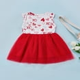 thumbnail image 4 of Robe de la Saint-Valentin pour Filles Sans Manches à Encolure, Imprimé de Cœurs, Robe Patchwork en Tulle, 4 of 7