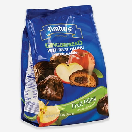 Krakus | Gingerbread | Fruit Filling | Covered in Chocolate | Apple | 5.64 oz