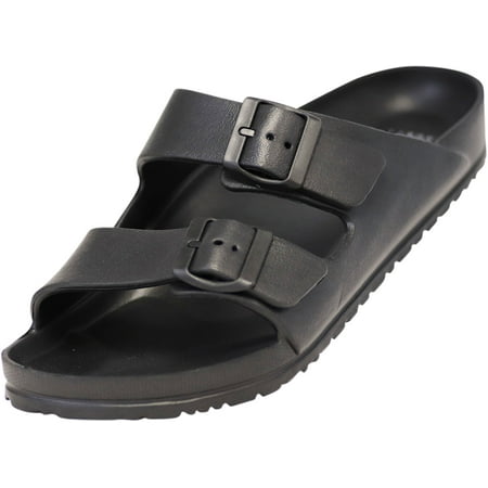 

NORTY Mens Flat Slide Adult Male Comfort Footbed Sandals Black