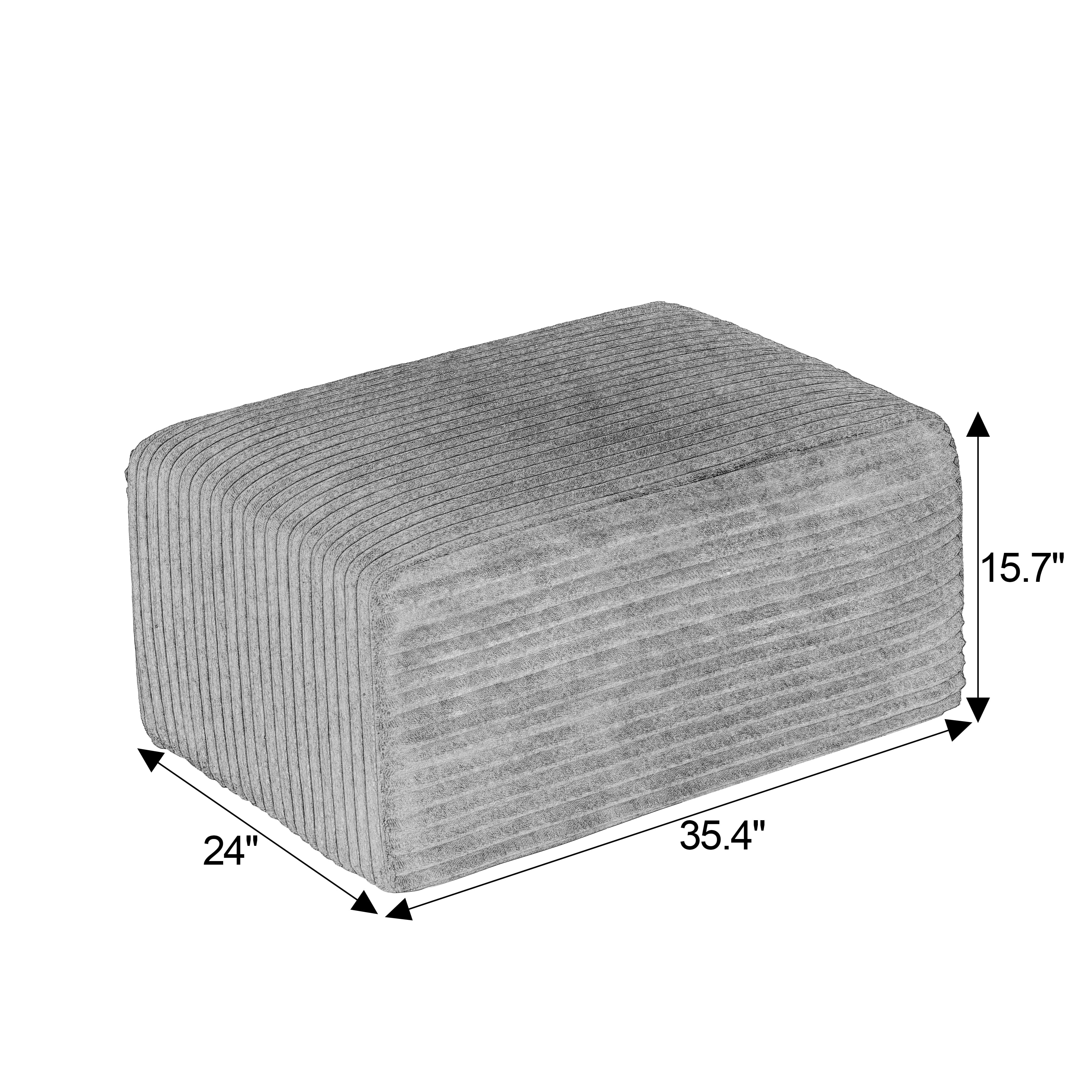 Sailvan L-Shaped Cloud Sectional Sofa with Ottoman