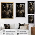 thumbnail image 4 of Designart "Golden Winged Knight in Black" Fashion Framed Wall Art - Glam Black Fantasy Living Room Framed Canvas Art, 4 of 6